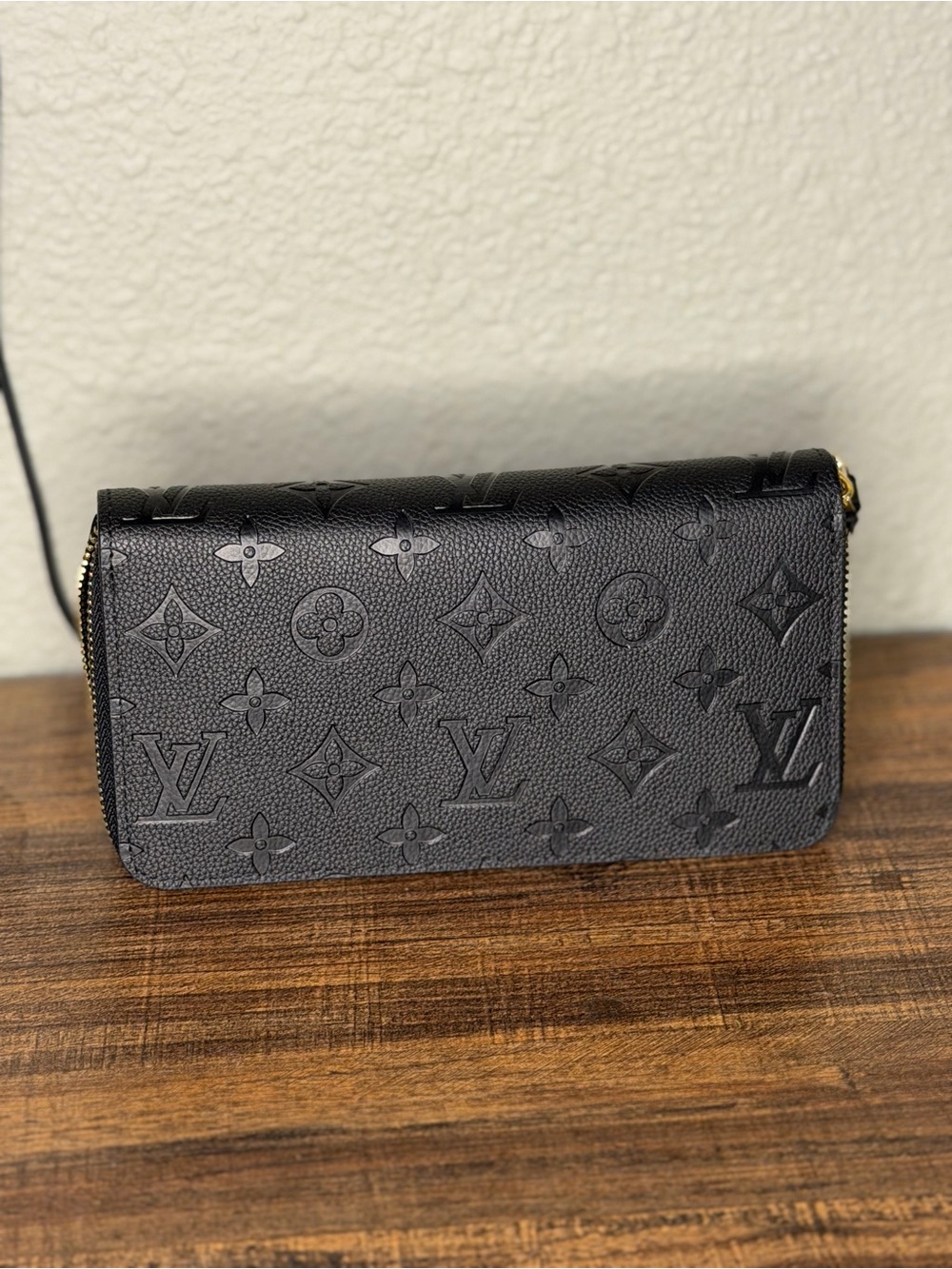 Louis Vuitton Black Monogram Embossed Leather Clutch
